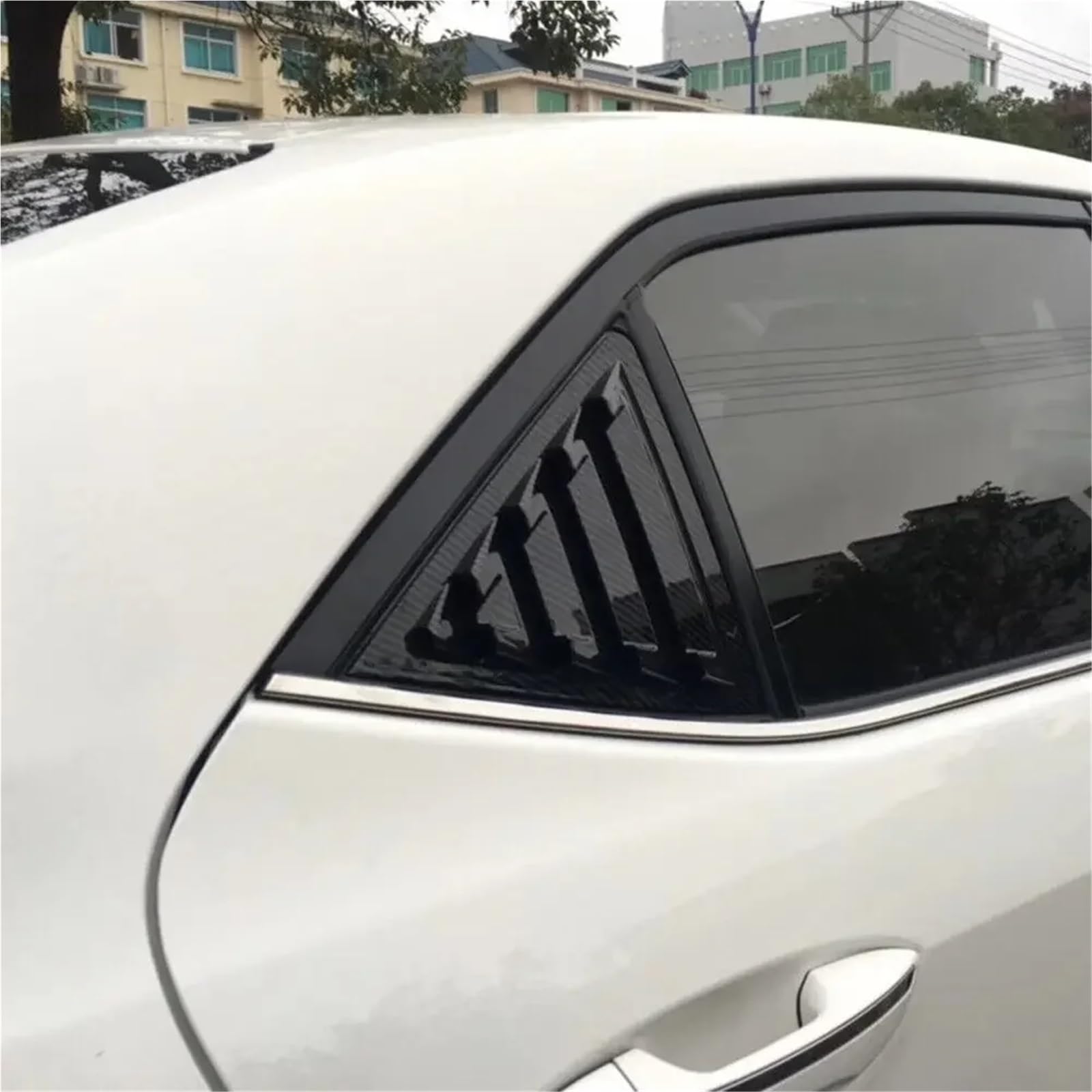 Pasuje do Toyoty Corolli 2014-2018, tylnej żaluzji, osłony bocznej szyby, naklejki ozdobnej, wlotu powietrza ABS, włókno węglowe, czarny, auto Spoiler Migawki Tylnej Szyby(Gloss Black)