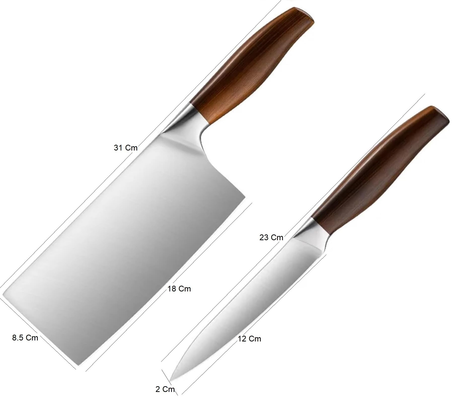 zunsy Kitchen Knives for Slicing, Cutting, Dicing & Chopping Vegetable, Seafood Perfect Paring, Chopping, Precision Meat Carving Knife,Stainless Steel(Pack of 2)
