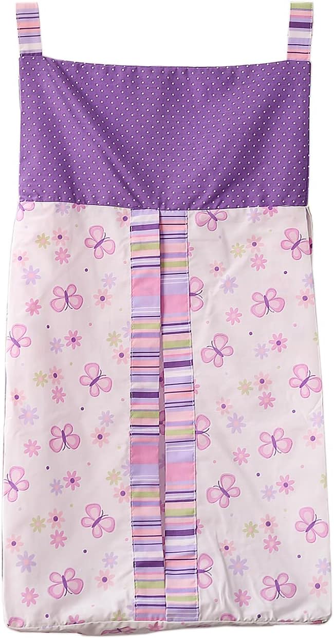Purple Butterfly Diaper Stacker Organizer, Nursery Crib Diaper Hanging Bag for Baby Girl
