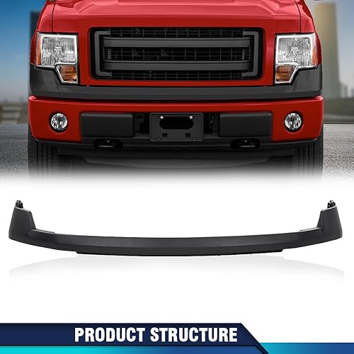 Miniatura 9 de PIT66 Cubierta de parachoques delantero superior negra texturizada compatible con Ford F150 XL 2009-2014 11735587, FO1000643