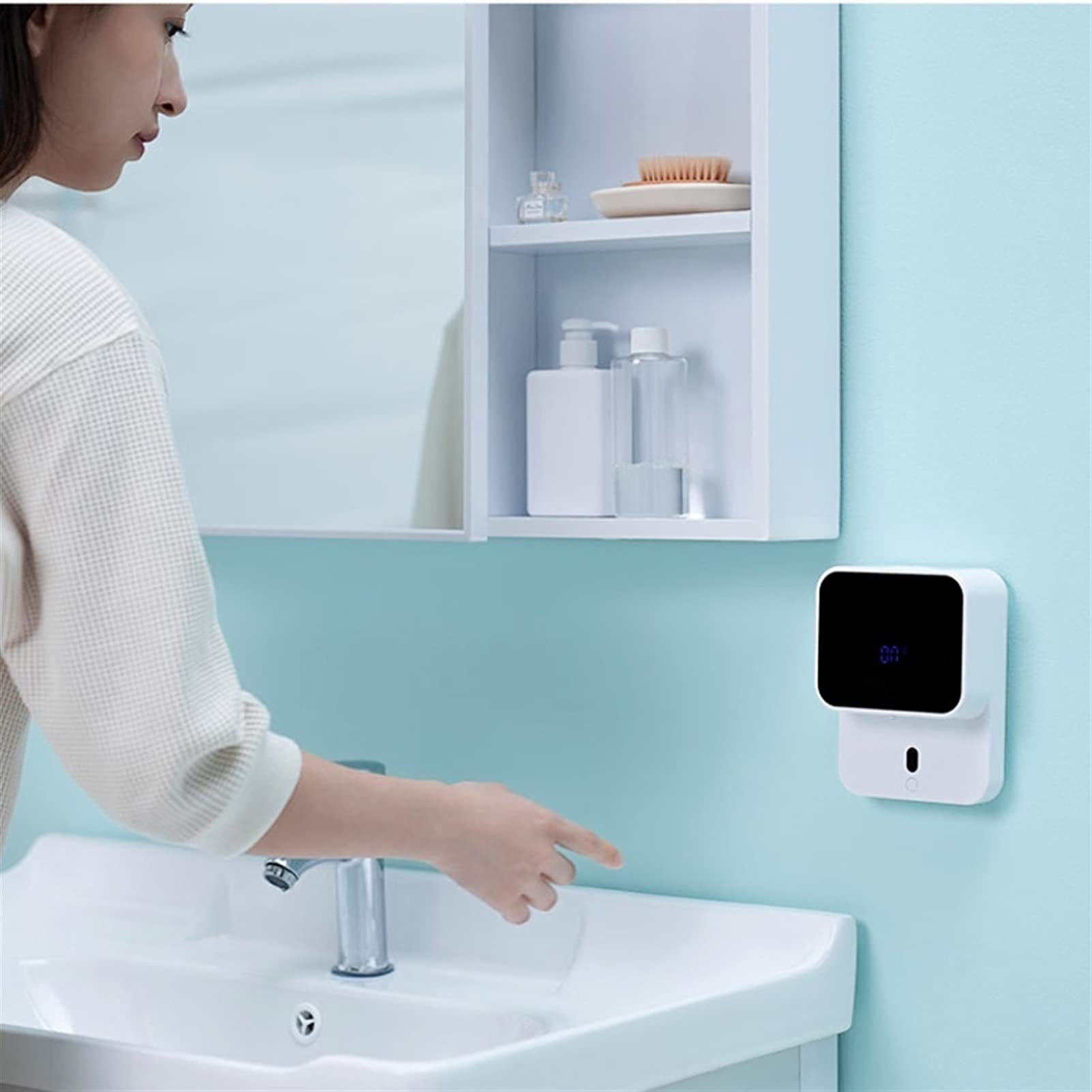 Seifenspender Automatische Seifenspender-Nachfüllbare Pumpe Flasche Antibakterielle Lotionspender für Badezimmer und Küche geeignet Für Küche, Bad, Büro