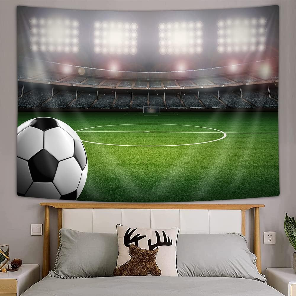 Soccer Stadium Landscape Polyester Wall Tapestry 40x60 Inch