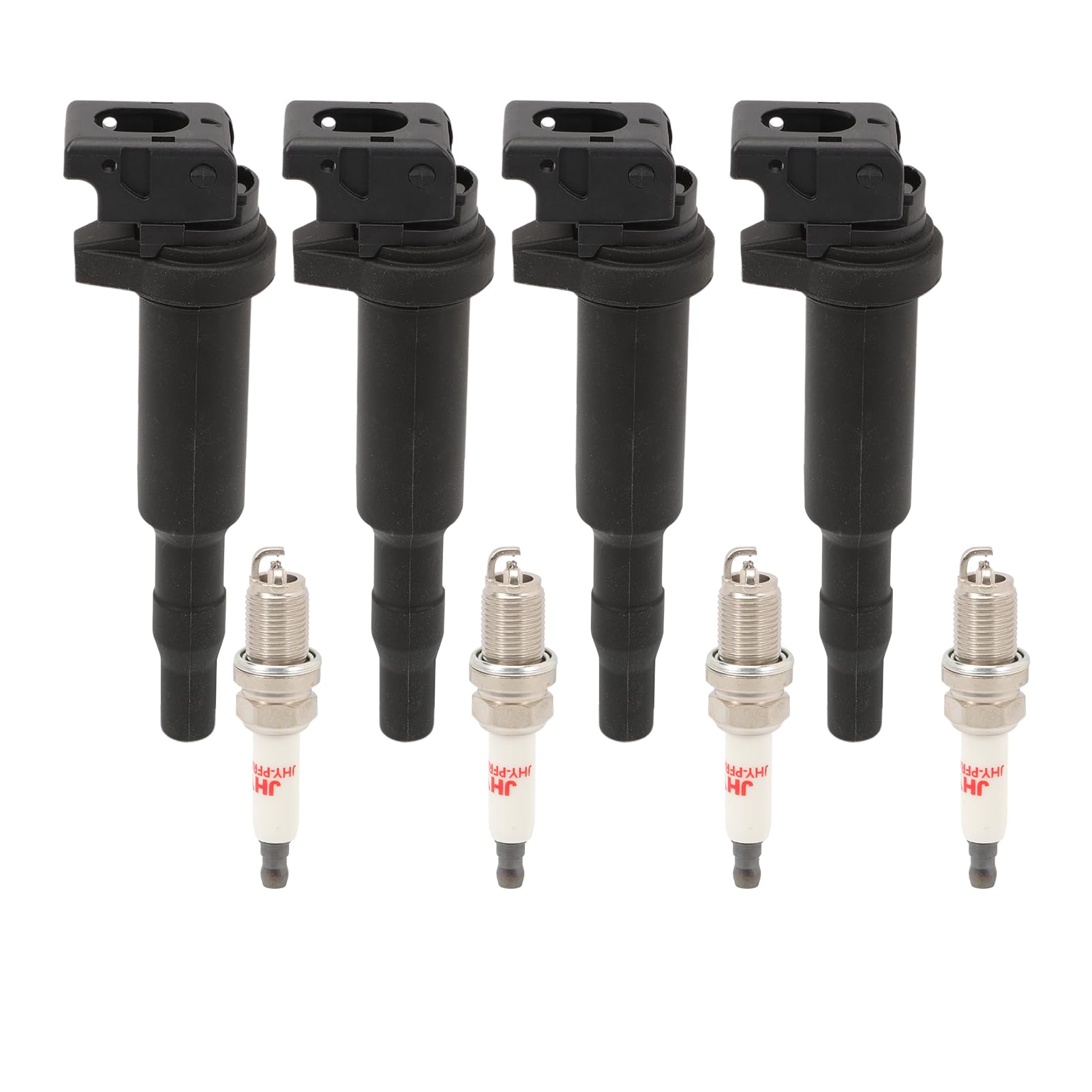 4x ZüNdspule&4x Zundkerze Kompatibel mit 3-Er E46 E90 E91 E92 E93 5-Er E60 E84 X3 E83 Z4 E85,Stabzündspule Zündkerzenstecker OE mit 12137594938 12122158252