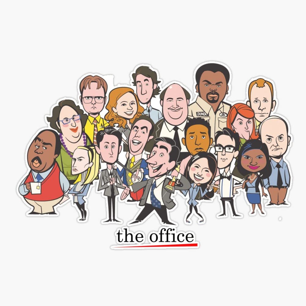 The Office Cast Cartoon Bumper Sticker Vinyl Decal 5