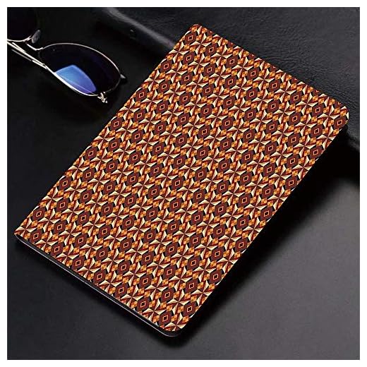 Fodral för iPad (9,7-tums, 2018/2017-modell, 6:e generationen) Ultratunt lätt smart fodral, modern, retro 60-tal 70-tal vintage geometriska rundor trianglar mönster konstbild, smarta fodral auto väckning/sömn