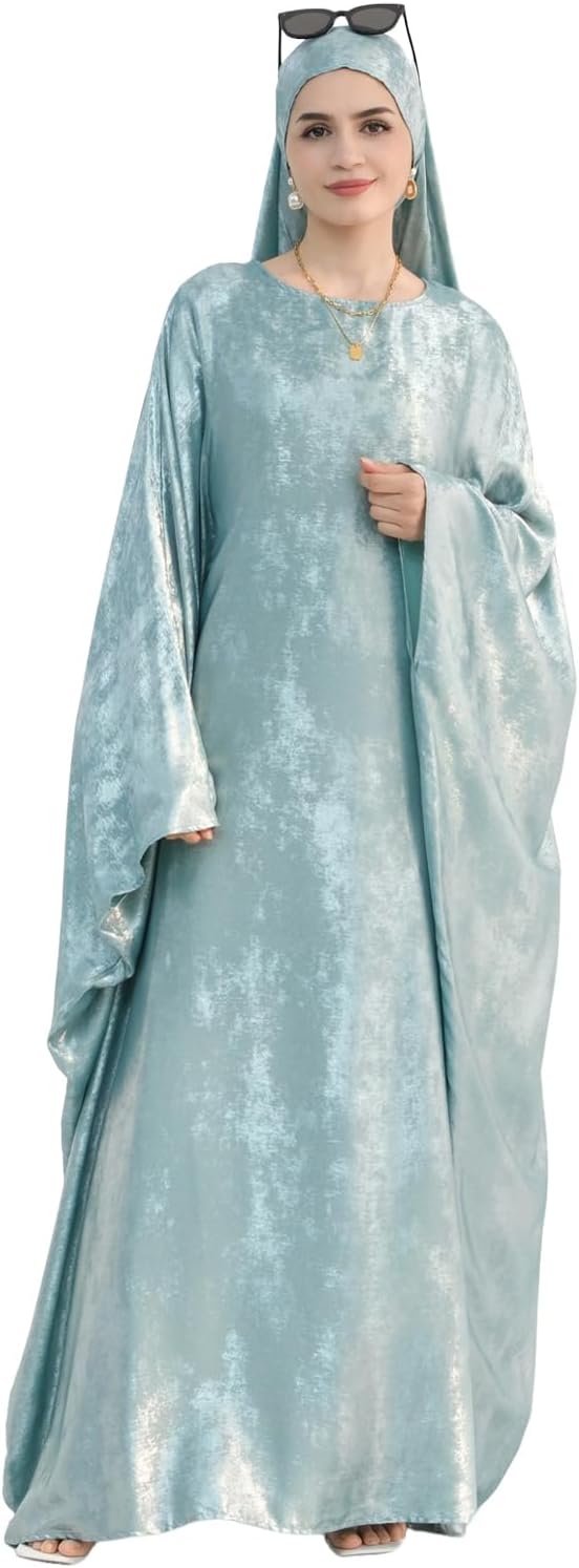 ODIZLI Abayas For Women Muslim Metallic Shiny Hijab Prayer Dress Arabic Kaftan Dubai Turkey Islamic Dress