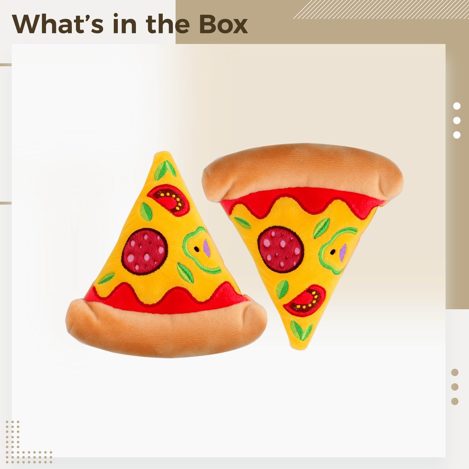 2 szt. Zabawka dla psa do pizzy w kształcie kawałków pizzy, interaktywna zabawka dla psa z dźwiękiem, miękka tkanina nylonowa, dla małych i średnich psów, zabawny wzór kawałka pizzy