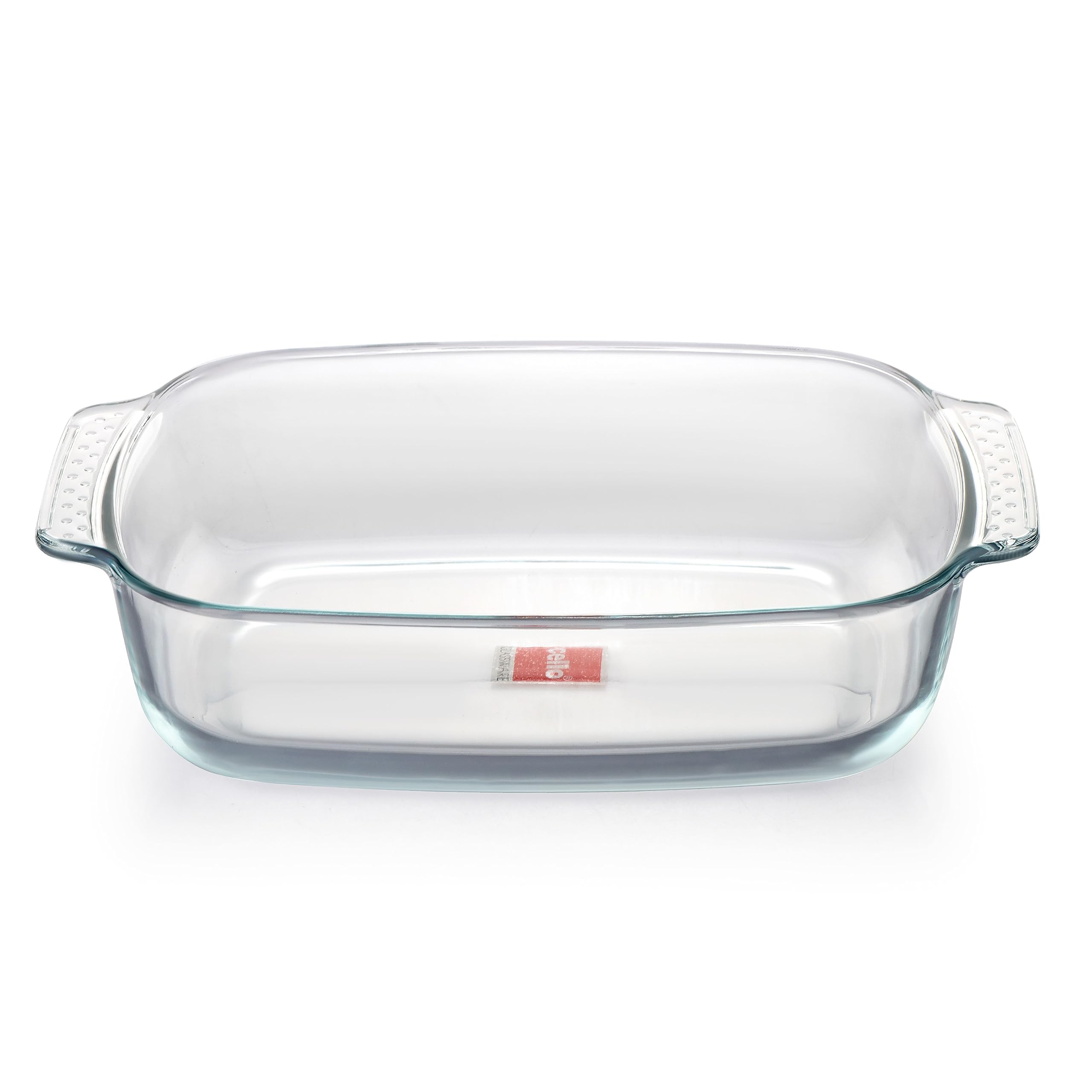CELLO Giacinta Borosilicate Glass Baking Dish |Overware Glass Baking Set| Microwave Oven Safe Baking Dish| 2L, Transparent 1
