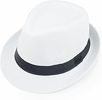 Giroir 2-Pack Unisex Short Brim Fedora Hats - 1920s Classic Style for Men Women Summer Beach Parties