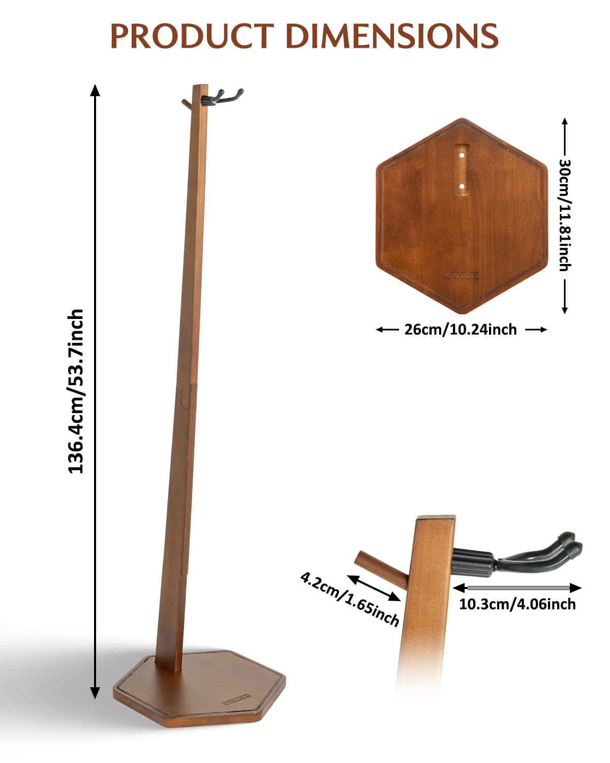STRICH Holz-Cello-Ständer mit Bogenhalter, strapazierfähiger Standfuß, Cello-Holzständer für 1/2, 1/4, 3/4, 4/4,1/8, 7/8 Standardgröße, für Zuhause und Studio