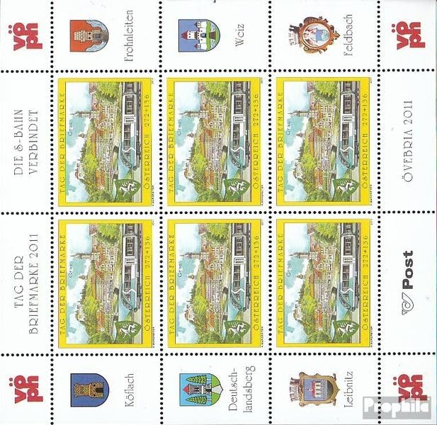Sellos de trenes Austria 2011 automotor Graz para álbum de colección