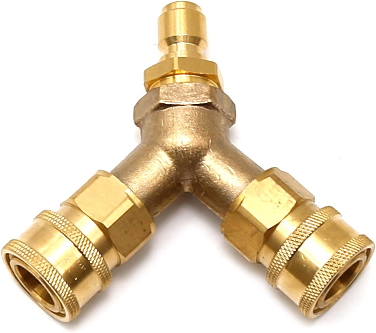 EATAKWARD Pressure Washer Tee, 3/8 Inch Fitting, Splitter Coupler, Quick Connect Two Gun to One Power Washer