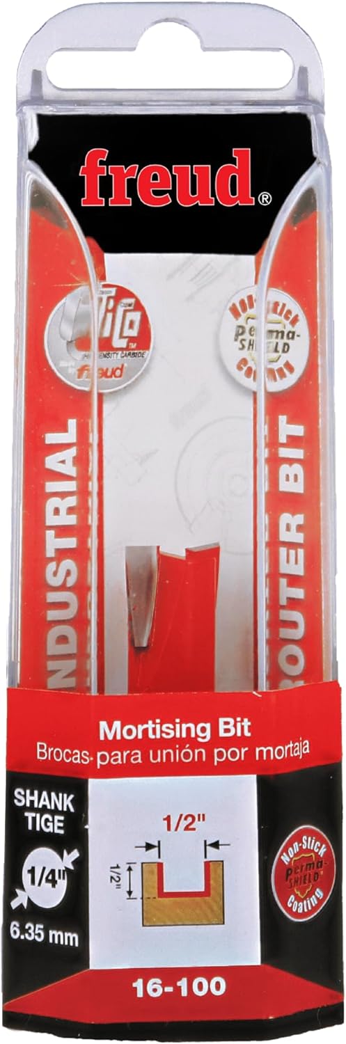 Freud 16-100: 1/2" (dia.) Mortising Bit with 1/4" shank, 2" overall length