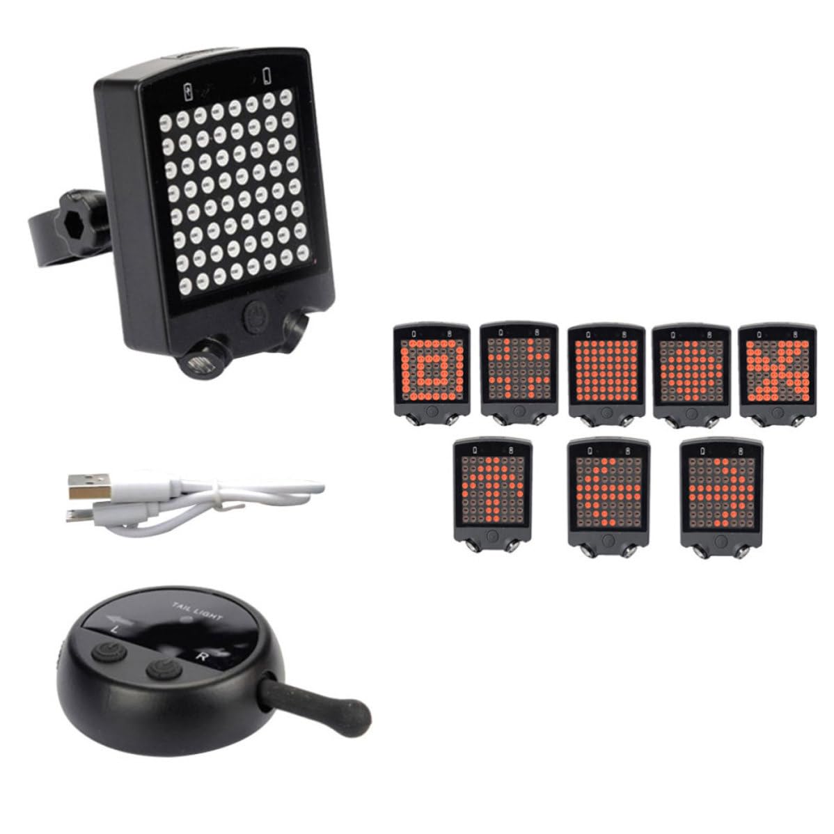 Luz Trasera LED Recargable USB para Bicicleta Intermitentes Inalámbricos Resistente al Agua, Material Abs, Señal de Seguridad para Ciclismo