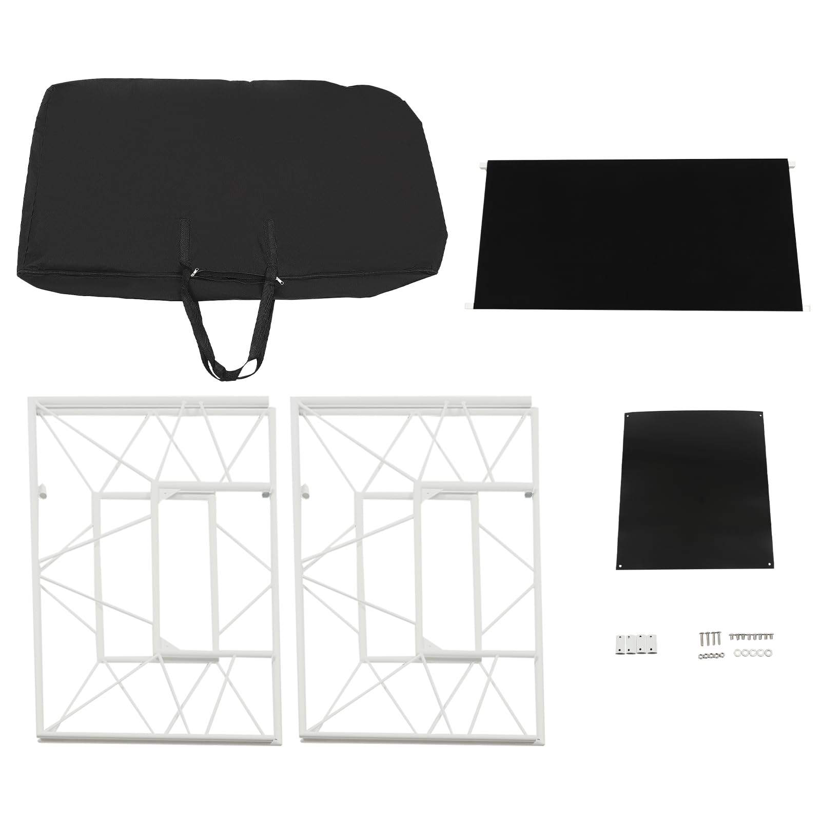 Klappbare DJ Stand Booth 120.9 x 59.9 x 115cm, Max. 25kg Großer dj-Tisch Faltbare mit Tragetasche, Bodenstehende Veranstaltungstisch Display Rack für Party DJ Table Equipment(weiß)