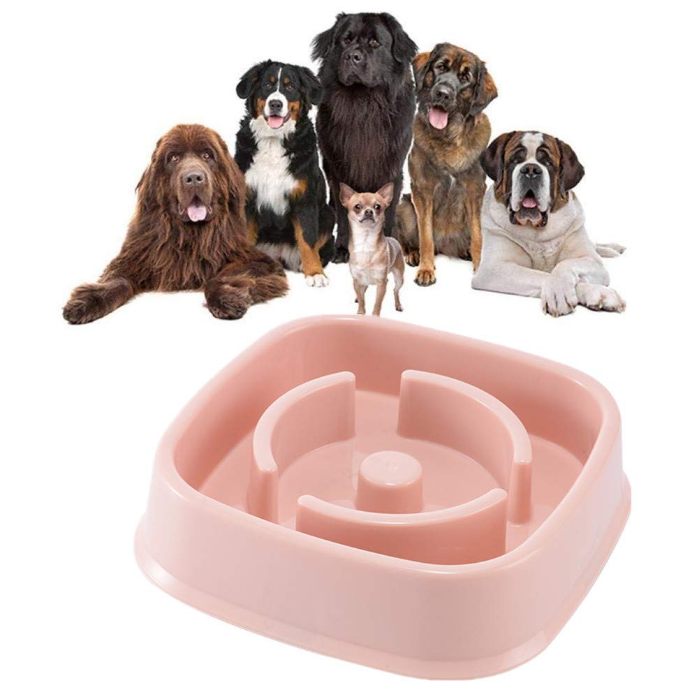 BENHAI Dog Bowl Slow Eating Dog Bowls To Slow Down Eating Dog Bowls Non Slip Dog Anti Choke Bowl Cat Feeder Bowl Large Dog Bowl Slow Feeder Pet Bowl pink-4