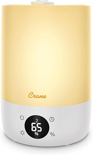 Humidificador de llenado superior de 1.2 galones con pantalla digital y luz de apoyo para dormir