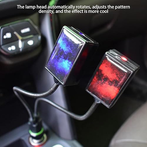 Miniatura 6 de ihreesy Proyector de estrella para techo de automóvil, luz nocturna, rotación de 360 grados, luces LED de atmósfera activadas por sonido, decoración