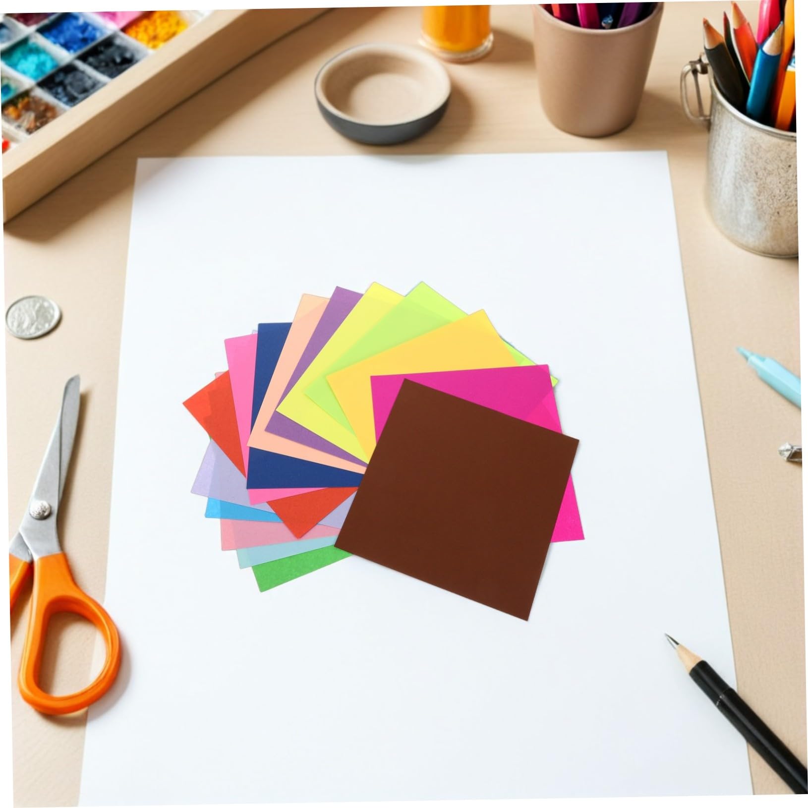 SHINEOFI 600fogli Carta Origami Quadrata Colori Misti Per Ragazzo Ragazza Attività Didattiche e Fai Da Te Carta Adatta Per Scuola e Artigianato