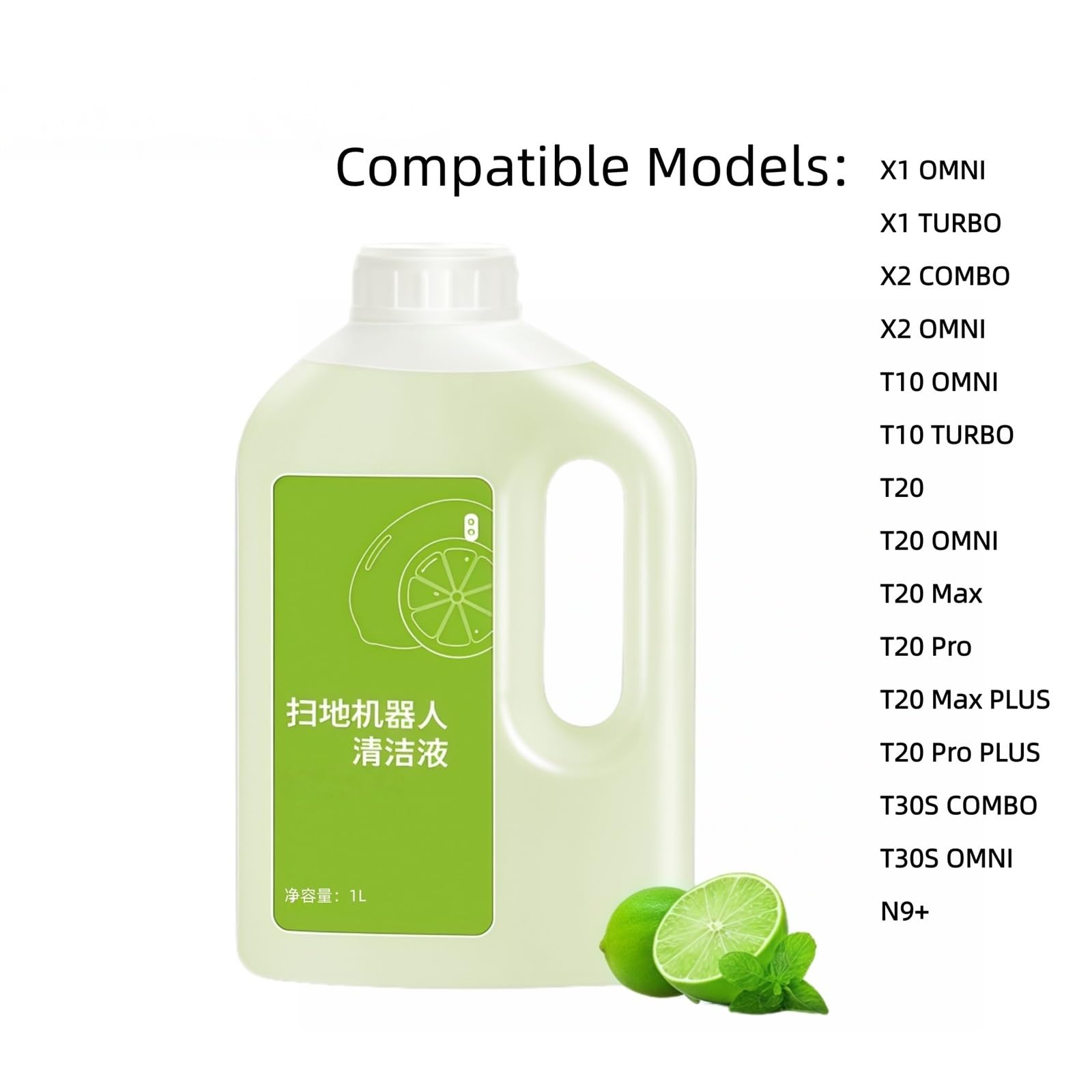 Solución limpiadora multisuperficie for suelos (2 botellas), compatible con ECOVACS DEEBOT X1/X2/T10/T20/T30. Agente de limpieza de repuesto.(A)