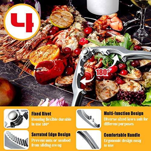 Nut Crackers for Crab Legs, Crab Nut Lobster Crackers Opener Cracker Tools for Kitchen Kits, Heavy Duty Seafood Cracker Tools, Nut Cracker Set