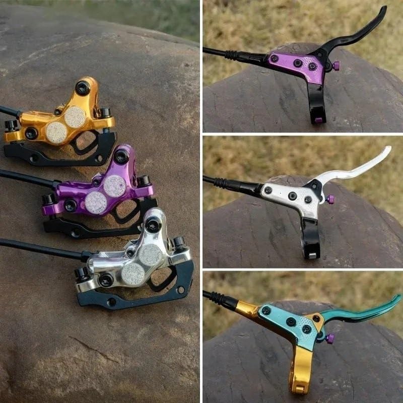 Freno de Tambor de Banda Trasera Freno de Disco hidráulico de 4 pistones MTB, Pastillas de Freno de 850mm y 1700mm, Abrazadera Delantera y Trasera para Bicicleta de montaña