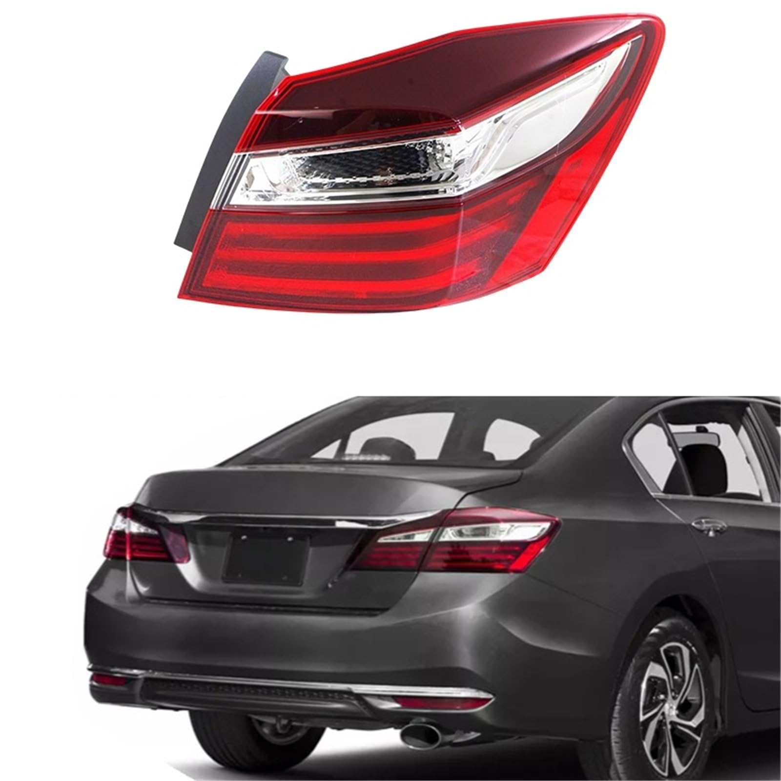 Lampa tylna zespolona Dla Honda Accord Sedan 2016 2017 Światła tylne DRL Akcesoria do montażu tylnych lamp samochodowych(1pcs for left)