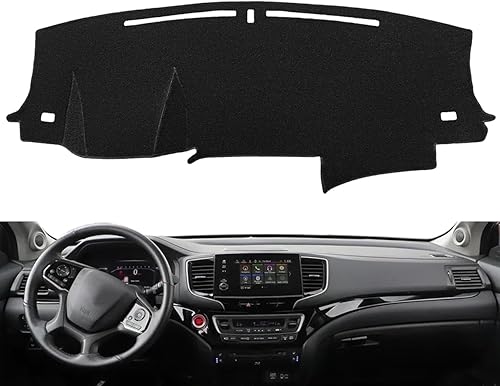 Cubierta de salpicadero personalizada para Honda Pilot 2016-2022Ridgeline 2017-2024Passport 2019-2024, protector de alfombra (negro) F171