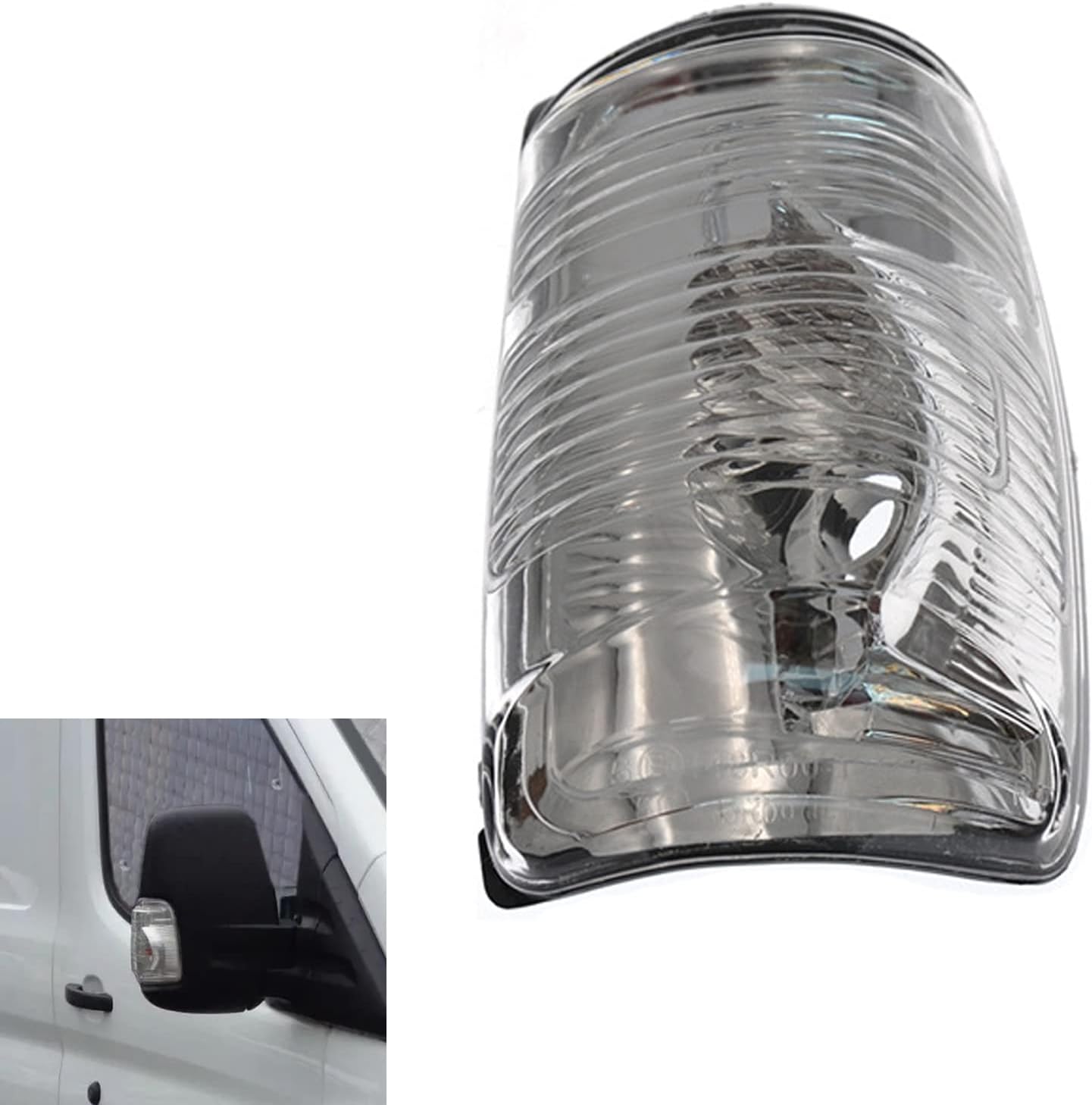 CYDZSW Car Side Rear View Mirror Light Covers Compatible with Ford Transit T150 250 350 2015 2016 2017 2018 2019 2020 2021 MK8 2014 Onwards,Van Replacement Accessories(Right Passenger Side)