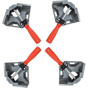 Set of 4 angle tensioners 90 degrees aluminium alloy corner tensioner with swing pine single handle angle clamp for wood alloy corner tensioner for woodworking engineering photo frames and more
