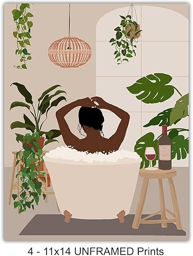 Miniatura 4 de Black Culture Bathroom Accessories LARGE 11x14 - Black African American Women Wall Art - Afro Wall Decor - Abstract Art - Minimalist Bathroom