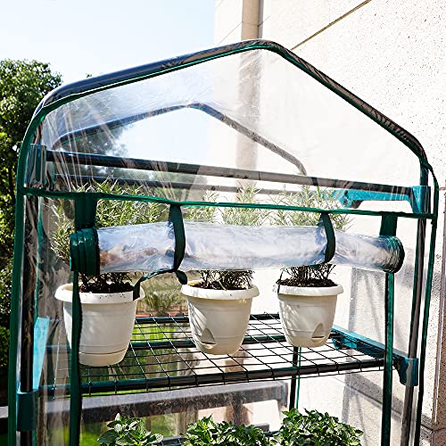 image for Worth Garden 4 Tier Mini Greenhouse - 63'' H x 27'' L x 19'' W - Sturd