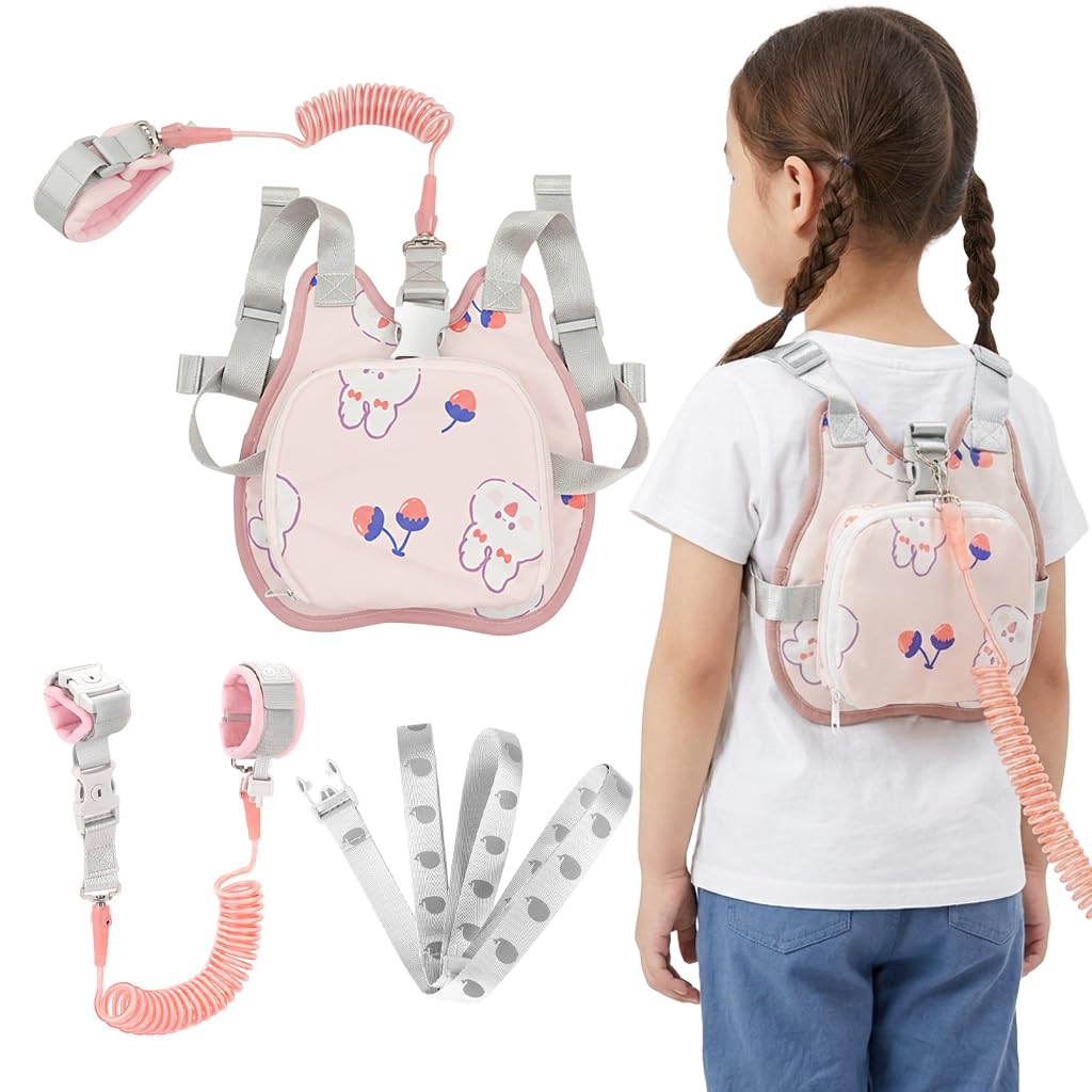 SNOWIE SOFT® Toddler Harness Leash Anti-Lost Harness with Retractable Safety Leash, Baby Walking Harness Vest with Wristband, Cartoon Backpack Child Safety Leash for Travel, Parks & Crowded Places-image-6