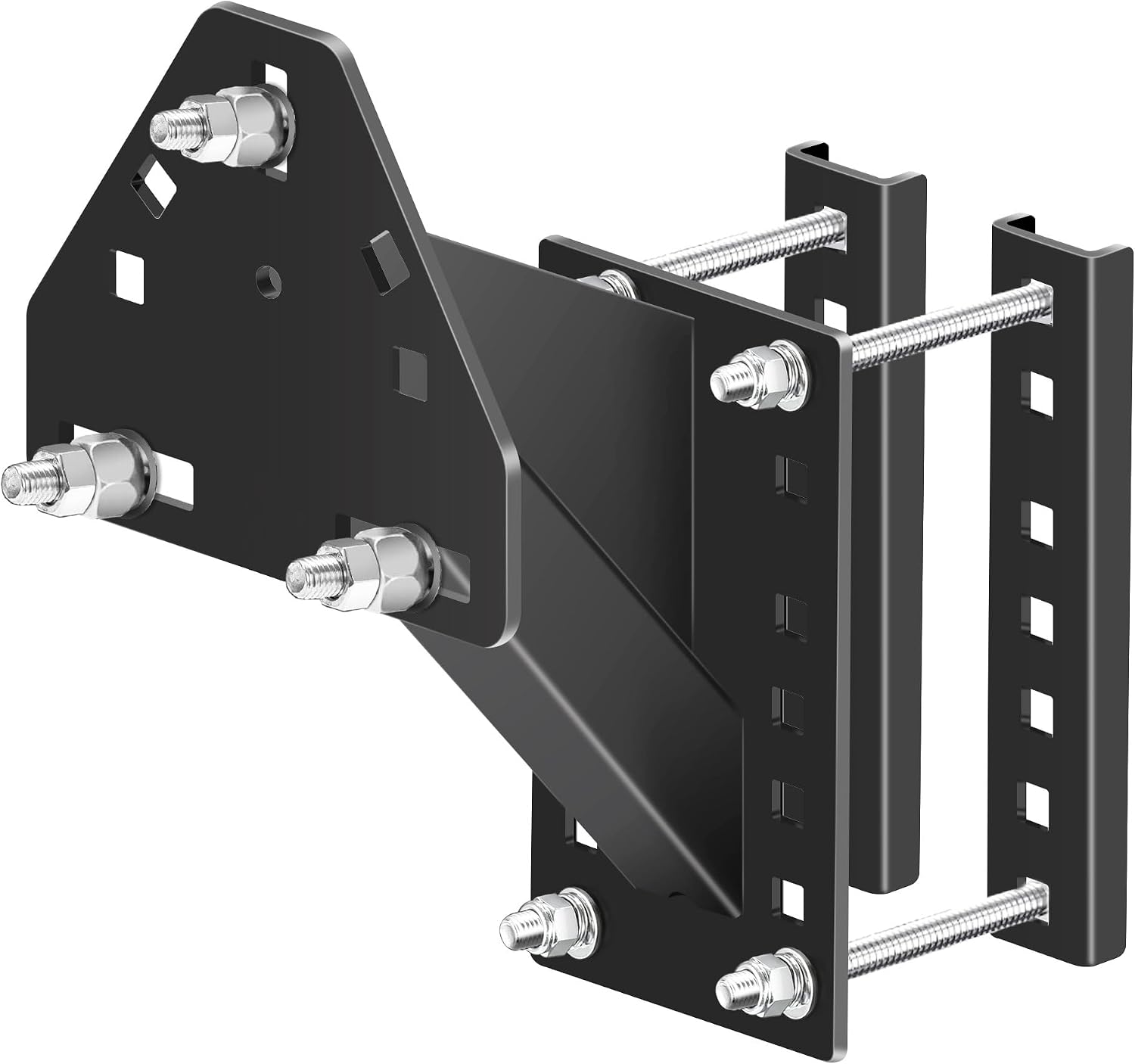 Spare Tire Mount for Utility Trailer, Boat Accessories Trailer Spare Tire Mount,Fits 4 & 5 & 6 Lugs Wheels on 4", 4.25",4.5'',4.75'',5.0'',5.32" and 5.56'' Bolt Patterns,Holds up to 160 Lbs Black