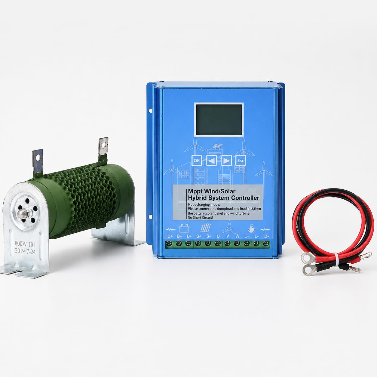 Regolatore di carica solare ibrido da 4000 W, 12 V/24 V/48 V, ricarica automatica con display LCD, vento da 2000 W e 2000 W solare (12 V)