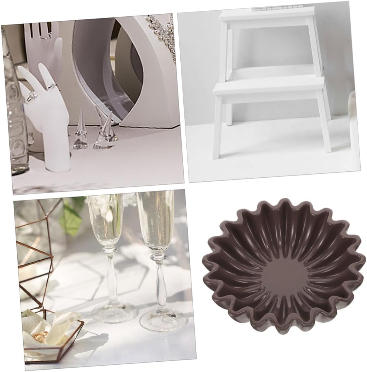 Decorative Bowl 10-inch Scalloped Edge Candy Dish Organizer Black Multipurpose Key Holder for Entryway Table Jewelry Storage Home Décor Accent