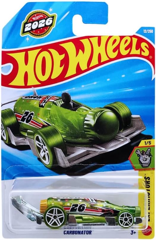 Hot Wheels Carbonator Happy New Year 2026! [Green] Experimotors 1/5, 12/250, 1:64 Scale Diecast Toy Vehicle