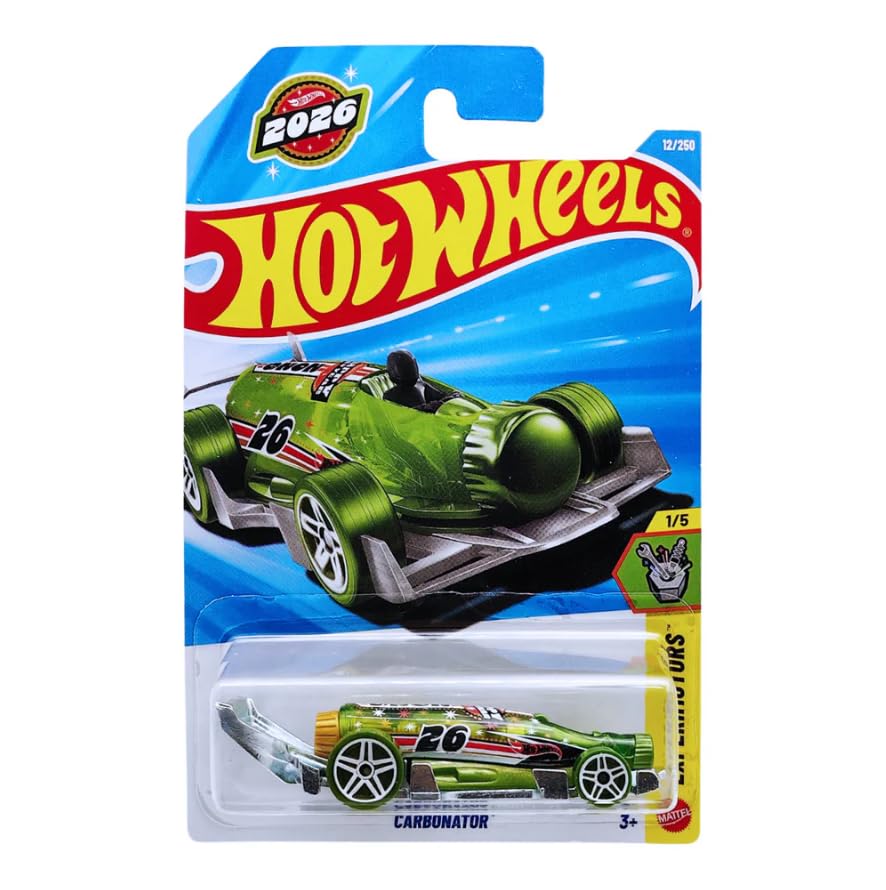 Image of Hot Wheels Carbonator Happy New Year 2026! [Green] Experimotors 1 /5, 12 /250, 1:64 Scale Diecast Toy Vehicle