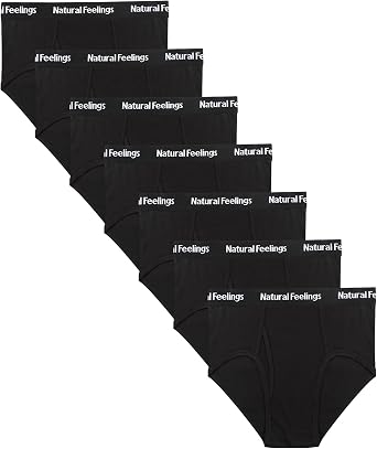 Natural Feelings Mens Briefs Underwear Multipack Mens Cotton Full Rise Briefs with Comfort Waistband S M L XL XXL...