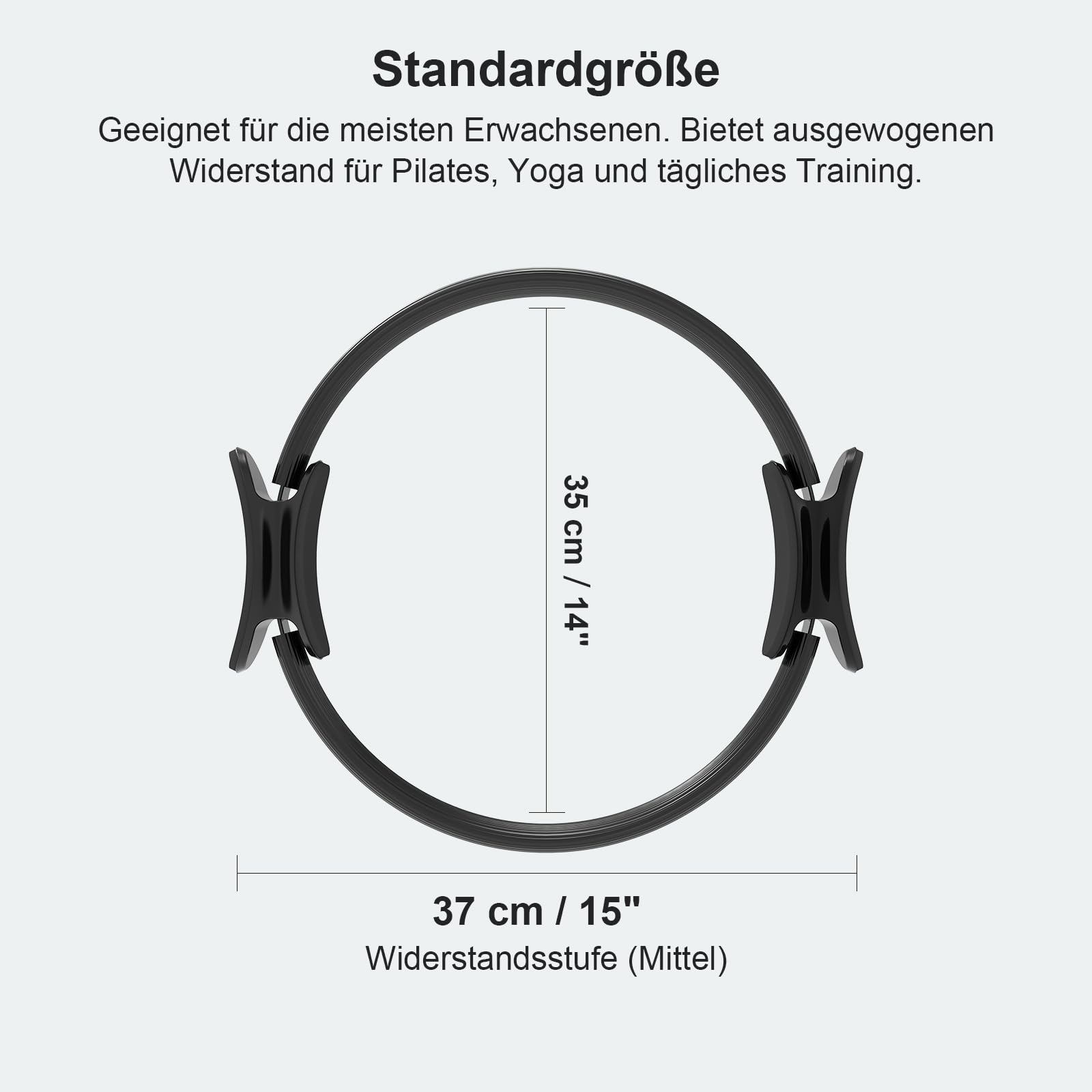 SURFOU Cerchio Pilates Diametro 37 cm, Anello Elastico Resistente con Maniglie Imbottite Antiscivolo, per Yoga e Fitness, Allenamento di Forza e Flessibilità per Cosce e Gambe