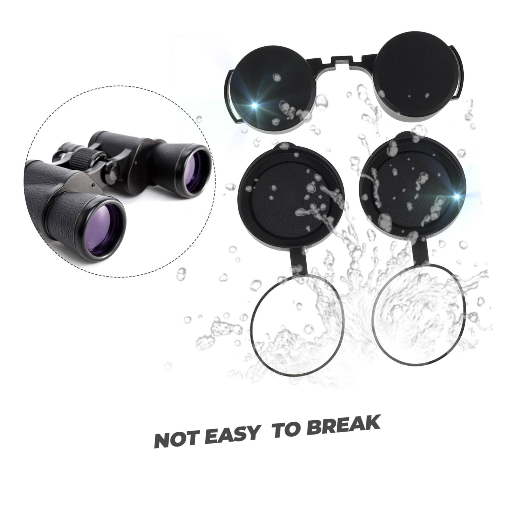 CIYODO 3sets Binocular Lens Covers Rubber Objective Lens Cap for Monoculars 3pcs*3