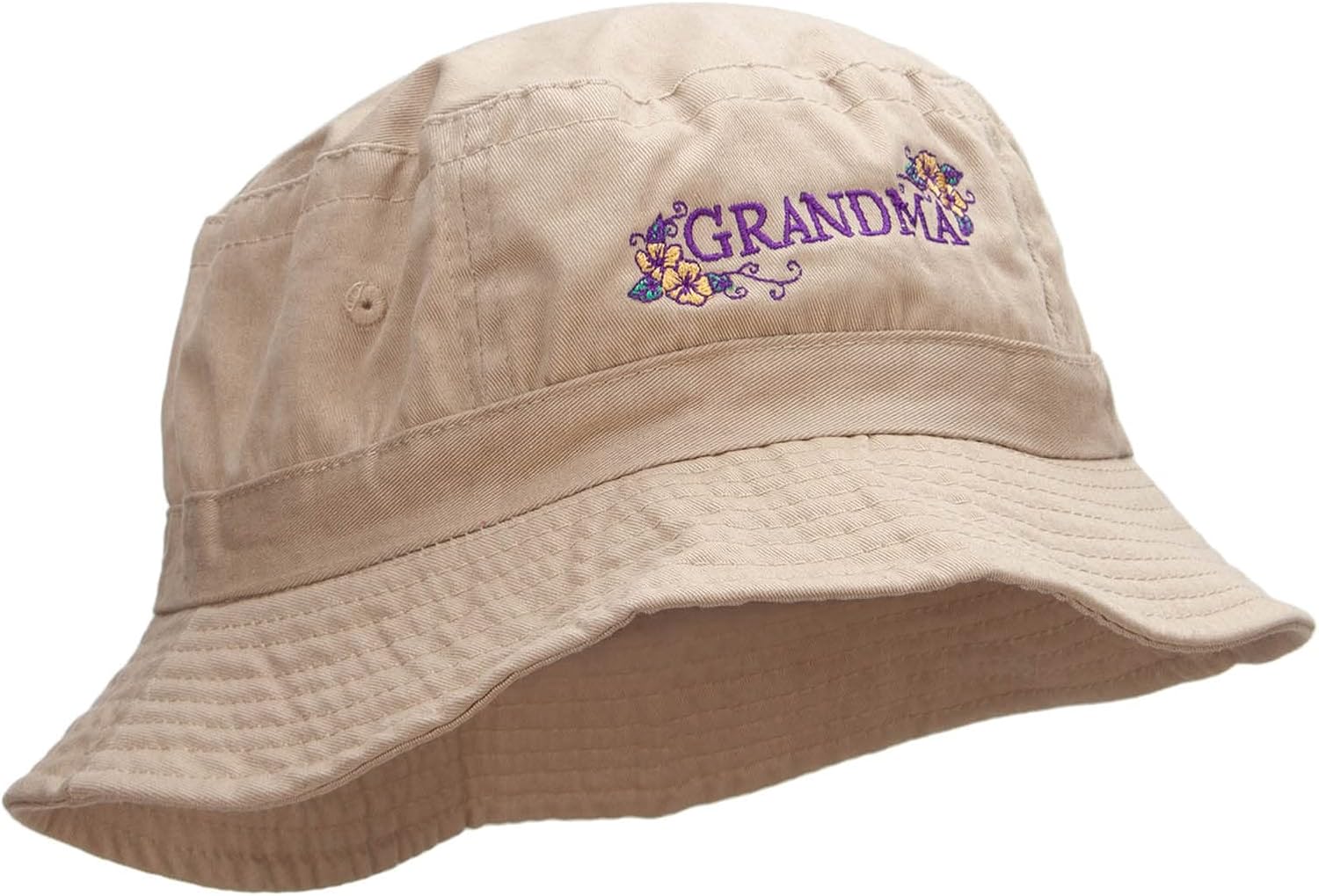 Floral Grandma Embroidered Bucket Hat