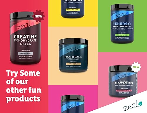 Miniatura 5 de Zeal - Monohidrato de creatina micronizada en polvo sin sabor, 5000 mg por servicio (0.18 oz)  72 porciones