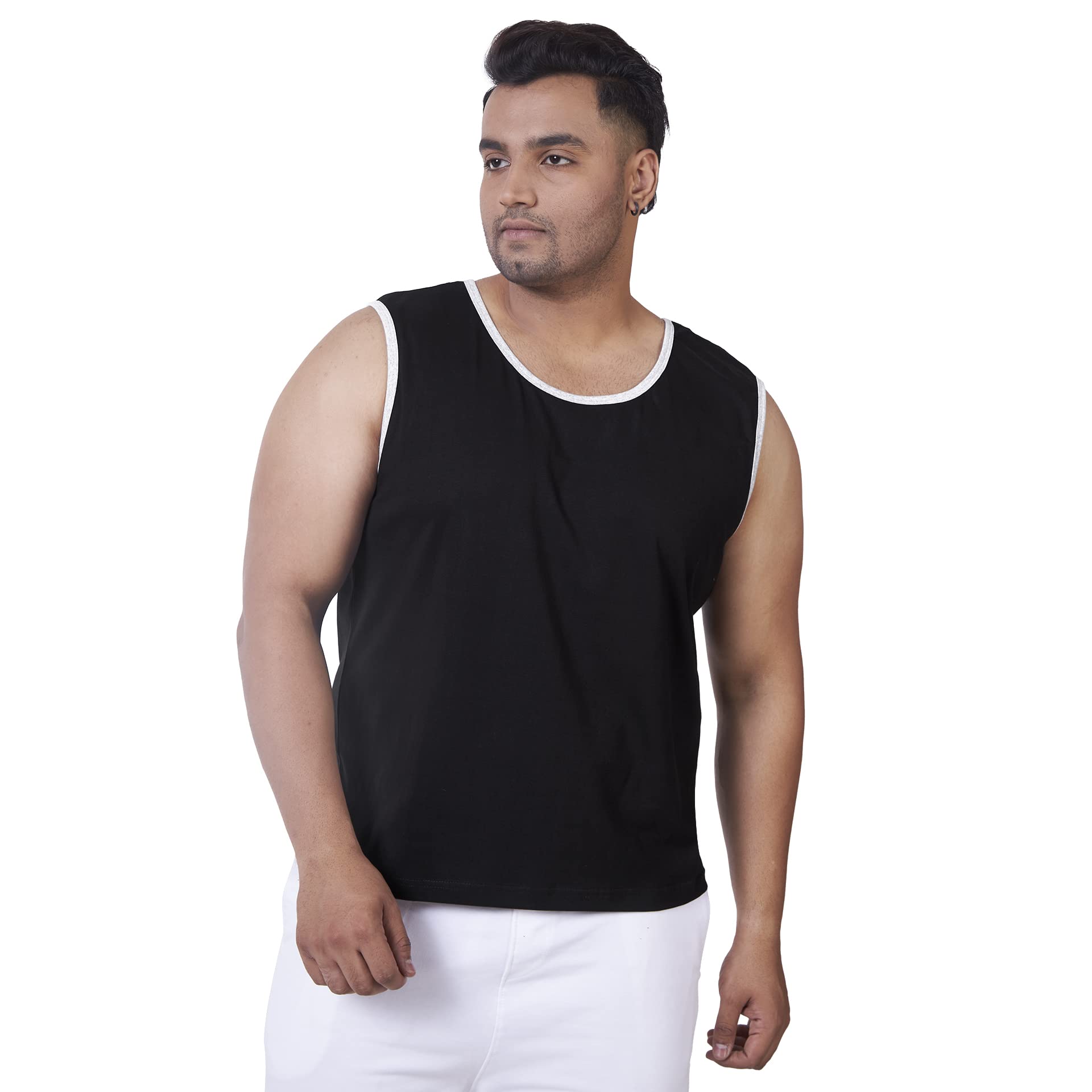 VAISHVIK Mens Plus Size Sando Tank - Black-picture-29