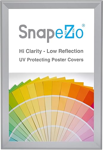 Vista 57 de SnapeZo Silver 36x37 Poster Frame, 1.7" Aluminum Profile, Front-Loading Snap Frame, Wall Mounting, Wide Series