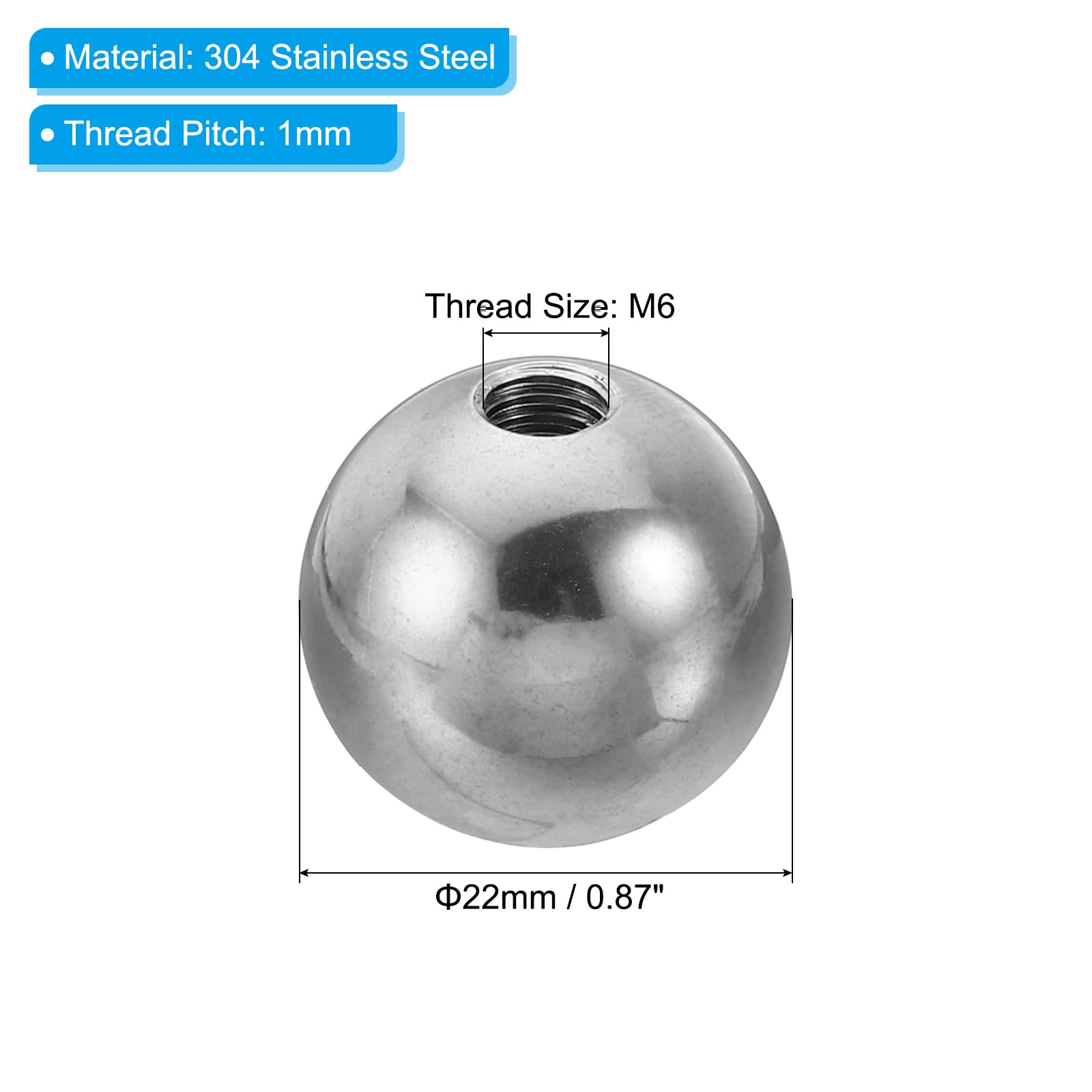 PATIKIL M6x22mm Ball Nuts Knob - Image 2