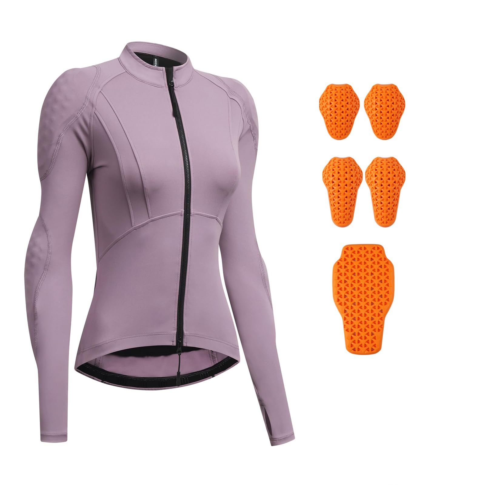 XFNWT Atmungsaktive Damen-Motorradjacke aus Mesh für warmes Wetter, CE-geprüftes Schutzshirt mit herausnehmbaren Protektoren, leichte Polsterung für Straßenfahrten und Pendeln unter
