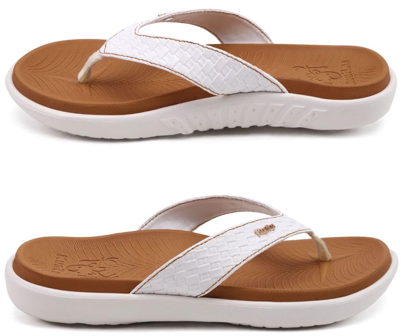KuaiLu Flip Flops Damen Leder Zehentrenner für Sommer Beach Frauen Bequeme Yoga Mat Tanga Sandalen für Plantar Fasciitis