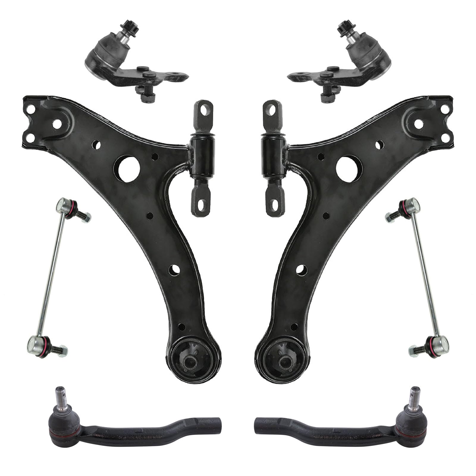 Front Steering & Suspension Kit Ball Joint Control Arm Sway Bar Stabilizer Link Tie Rod Compatible with 2013-2018 Toyota Avalon 2012-2017 Camry