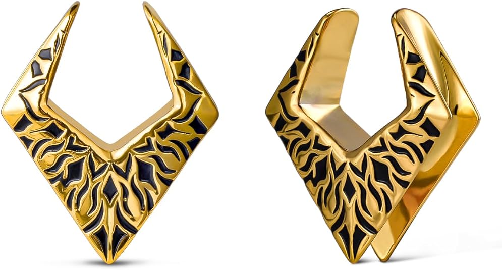 PONWAG 2PCS 0g 8mm Ear Gauge Opening Saddle Tunnels For